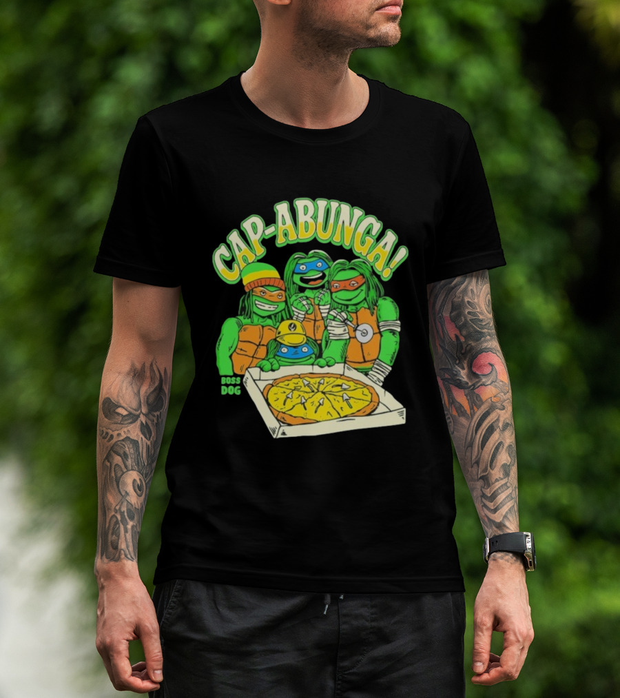 Teenage Mutant Ninja Turtles Cap Abunga Pizza Party Boss Dog T-Shirt