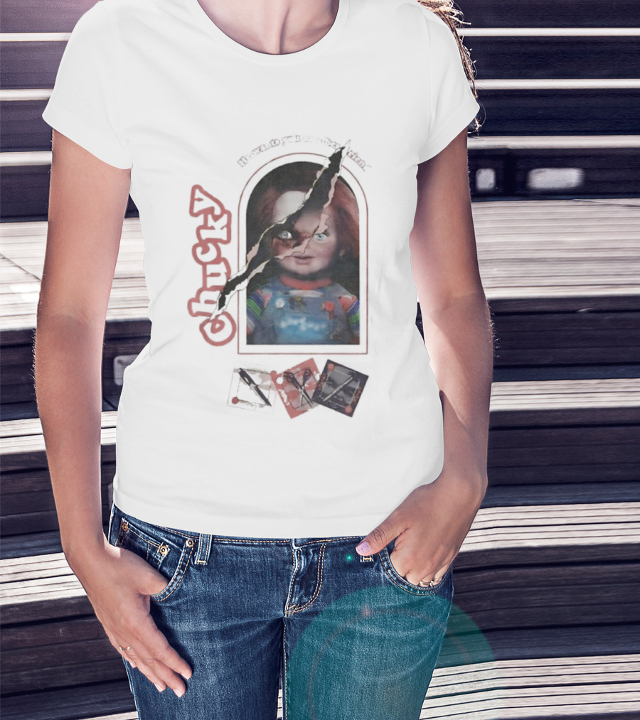 Chucky Let's Be Friends He Wants You As A Bestfriend Creepy Doll Horror T-Shirt