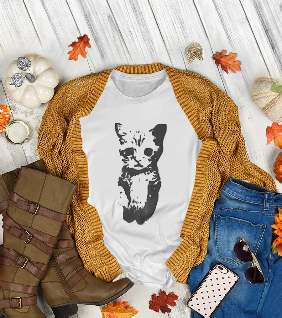 Cute Cat Funny Whimsical Feline Charm T-Shirt