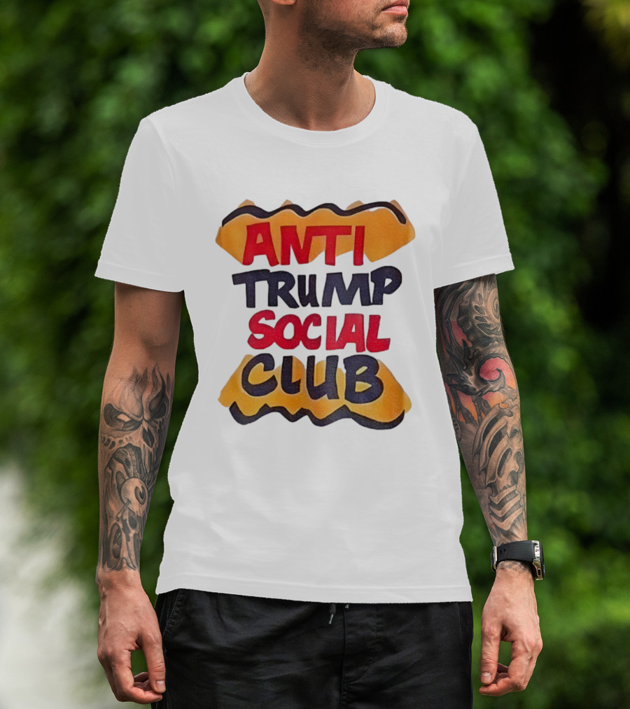Anti Trump Social Club Parody Typography Political Statement T-Shirt