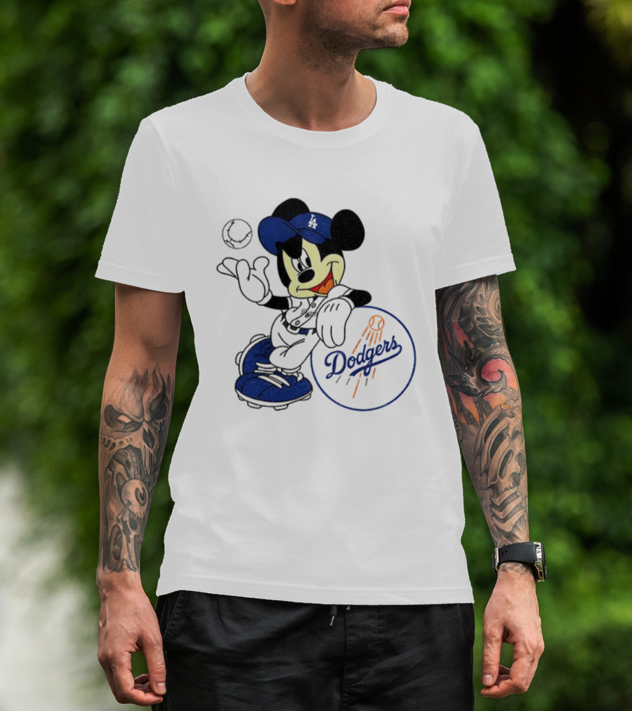 Mikey Dodgers Baseball Champs Los Angeles Logo T-Shirt