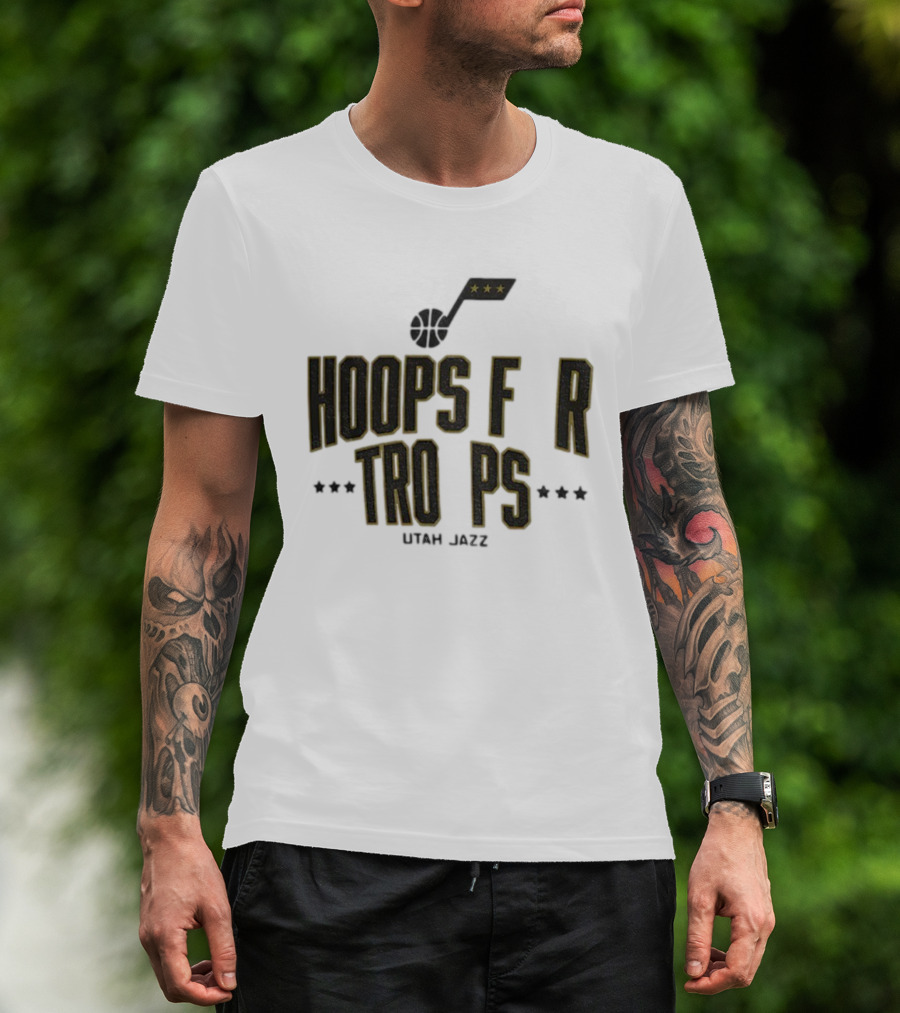 Utah Jazz NBA Basketball Hoops For Troops T-Shirt