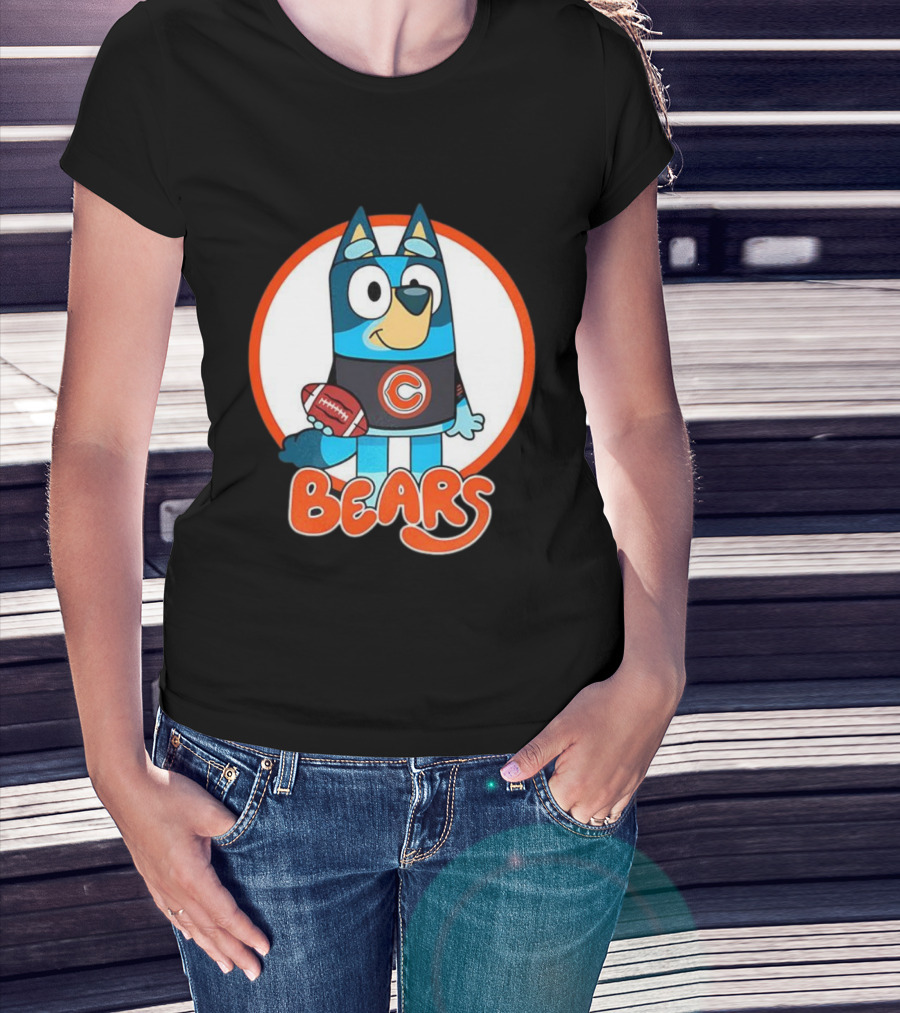Bluey Bears Football Cartoon Character With C Logo T-Shirt