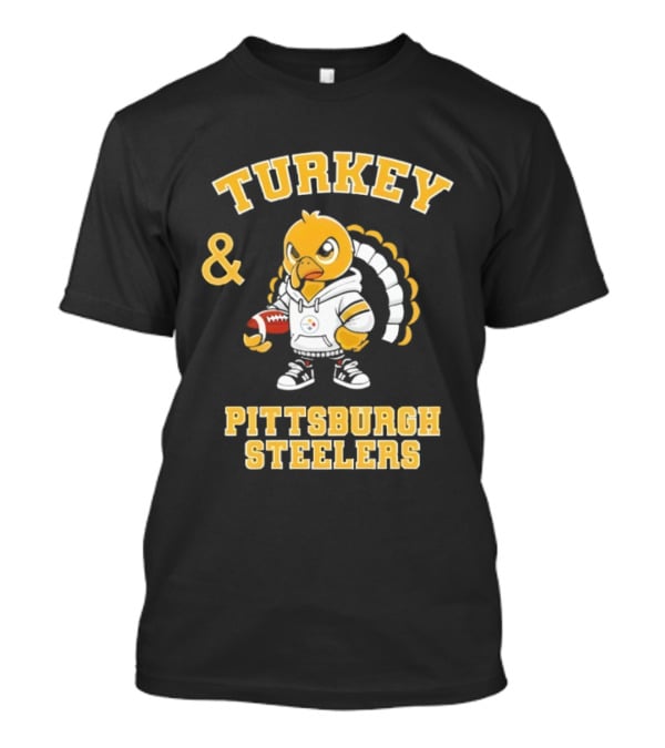 Turkey And Pittsburgh Steelers NFL Football Happy Thanksgiving T-Shirt