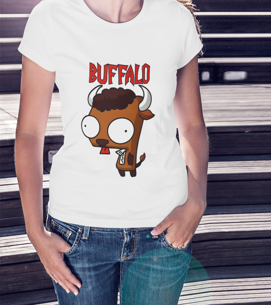 Buffalo Character With Horns And Big Eyes T-Shirt