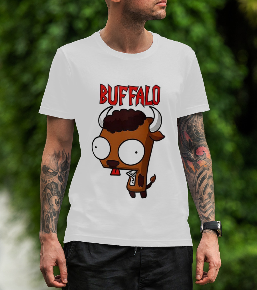 Buffalo Character With Horns And Big Eyes T-Shirt