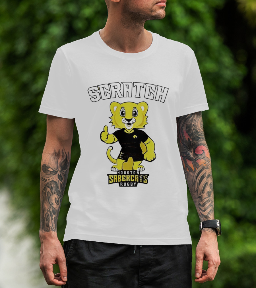 Houston SaberCats Rugby Scratch Mascot T-Shirt