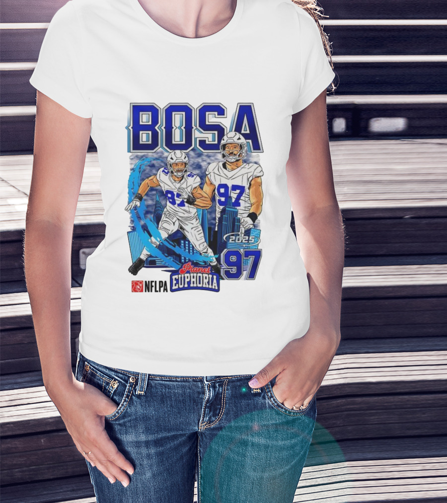 Bosa NFLPA Football 2025 Planet Euphoria Number 97 Skyline T-Shirt