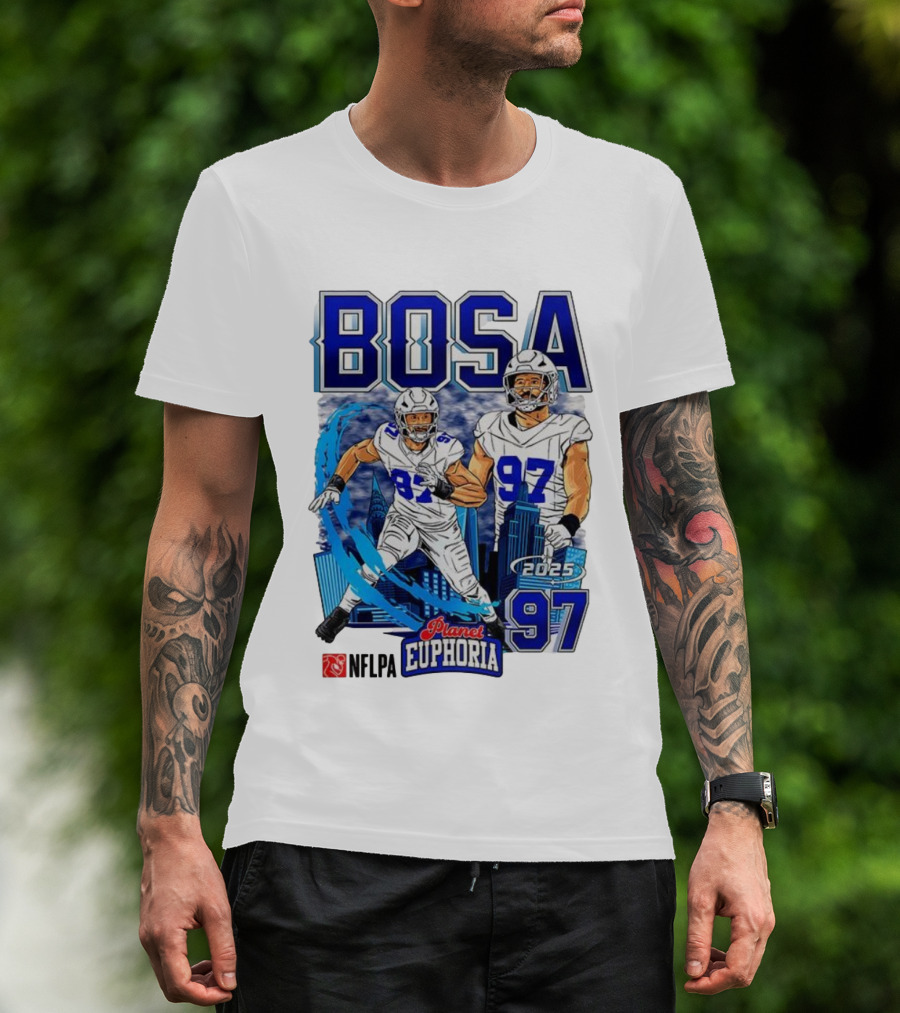 Bosa NFLPA Football 2025 Planet Euphoria Number 97 Skyline T-Shirt
