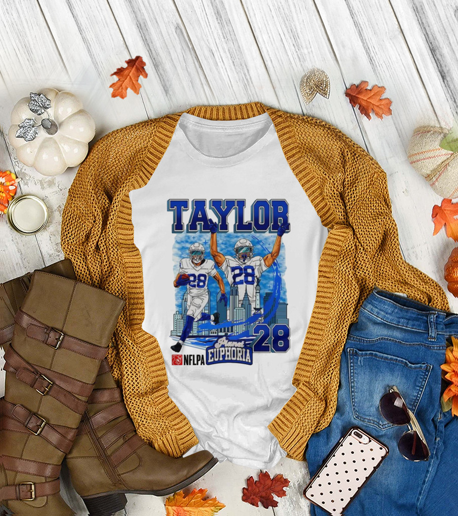 Taylor Indianapolis Planet Euphoria NFLPA Number 28 Skyline T-Shirt