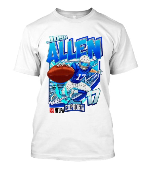Josh Allen NFLPA Planet Euphoria Quarterback 17 Football Cartoon Gooooo T-Shirt