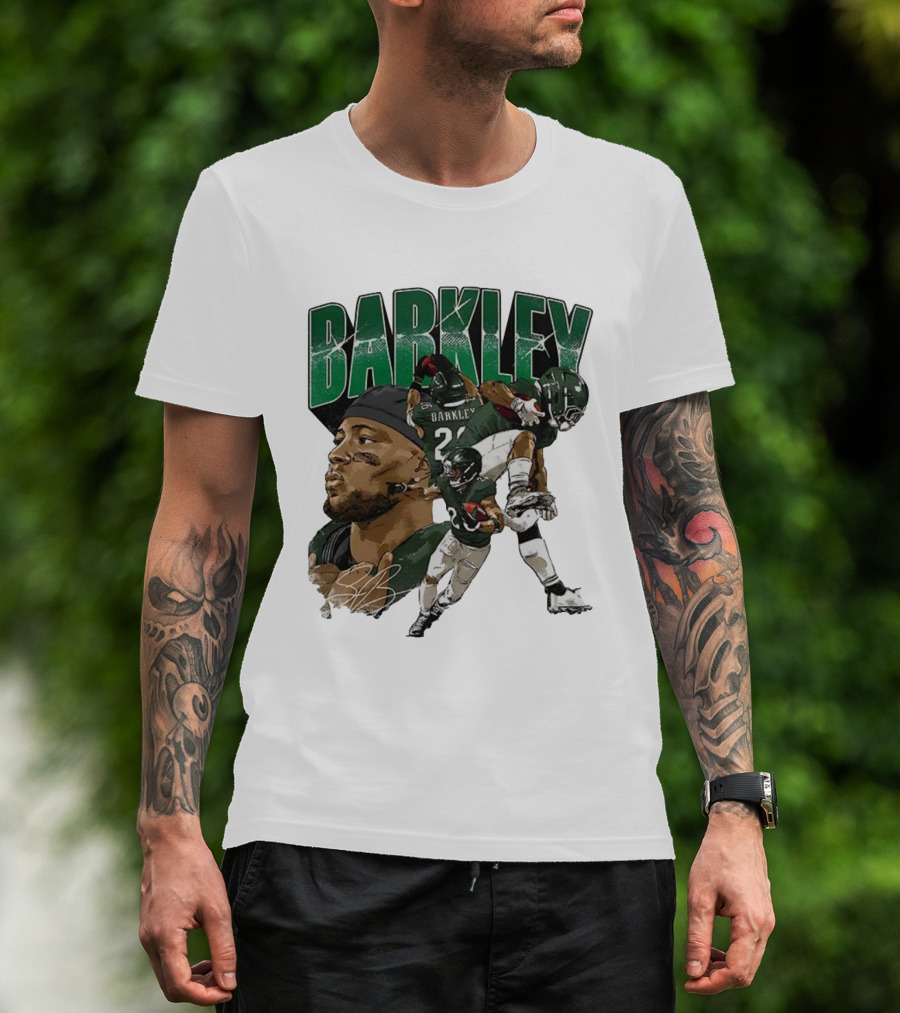 Barkley Saquon Football Player Signature Philadelphia Eagles T-Shirt