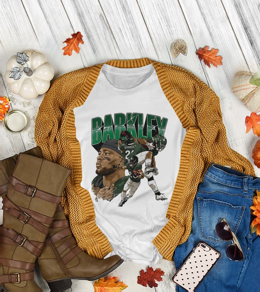 Barkley Saquon Football Player Signature Philadelphia Eagles T-Shirt