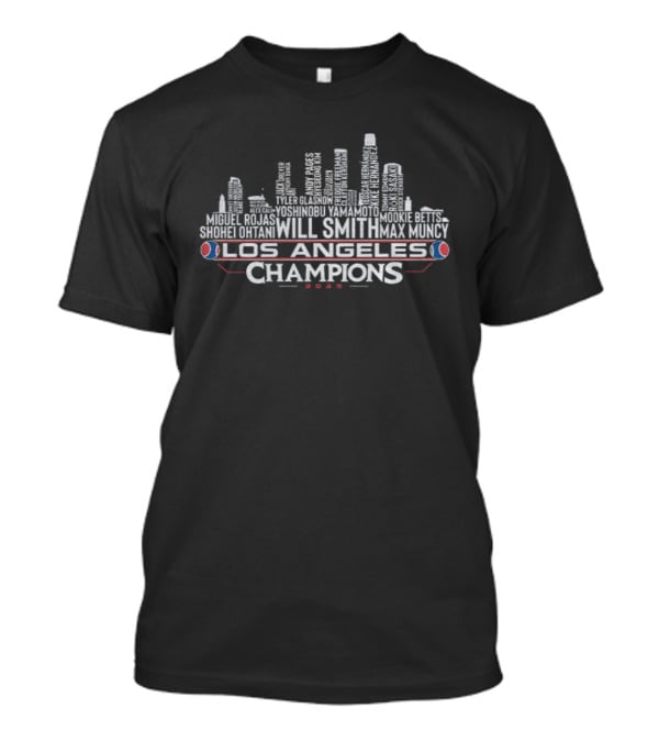 Los Angeles Champions Will Smith Max Muncy Skyline Dodgers 2025 Series T-Shirt