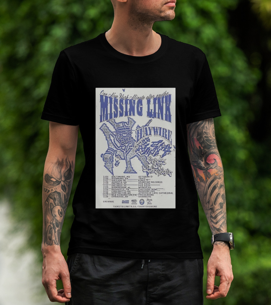 Missing Link One New York Minute Tour 2026 Dates All-City Show Locations T-Shirt