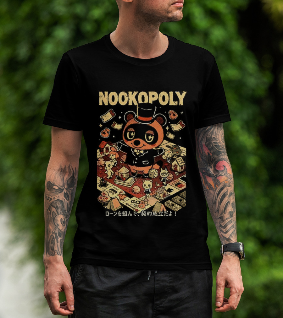 Nookopoly Animal Crossing Monopoly Game Crossover With Tom Nook In Top Hat T-Shirt