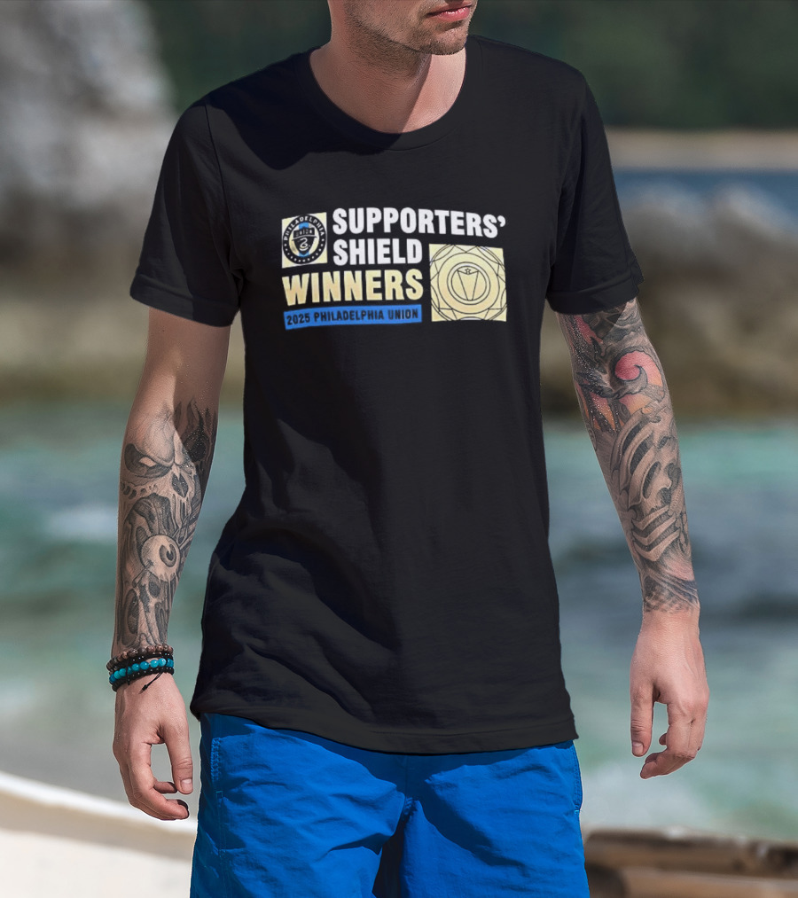 Philadelphia Union MLS 2025 Supporters’ Shield Winners Badge T-Shirt