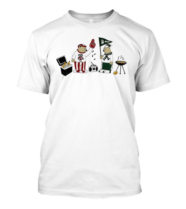 House Divided Bears Wisconsin Badgers MSU Spartans Rivalry Football Tailgate Party T-Shirt