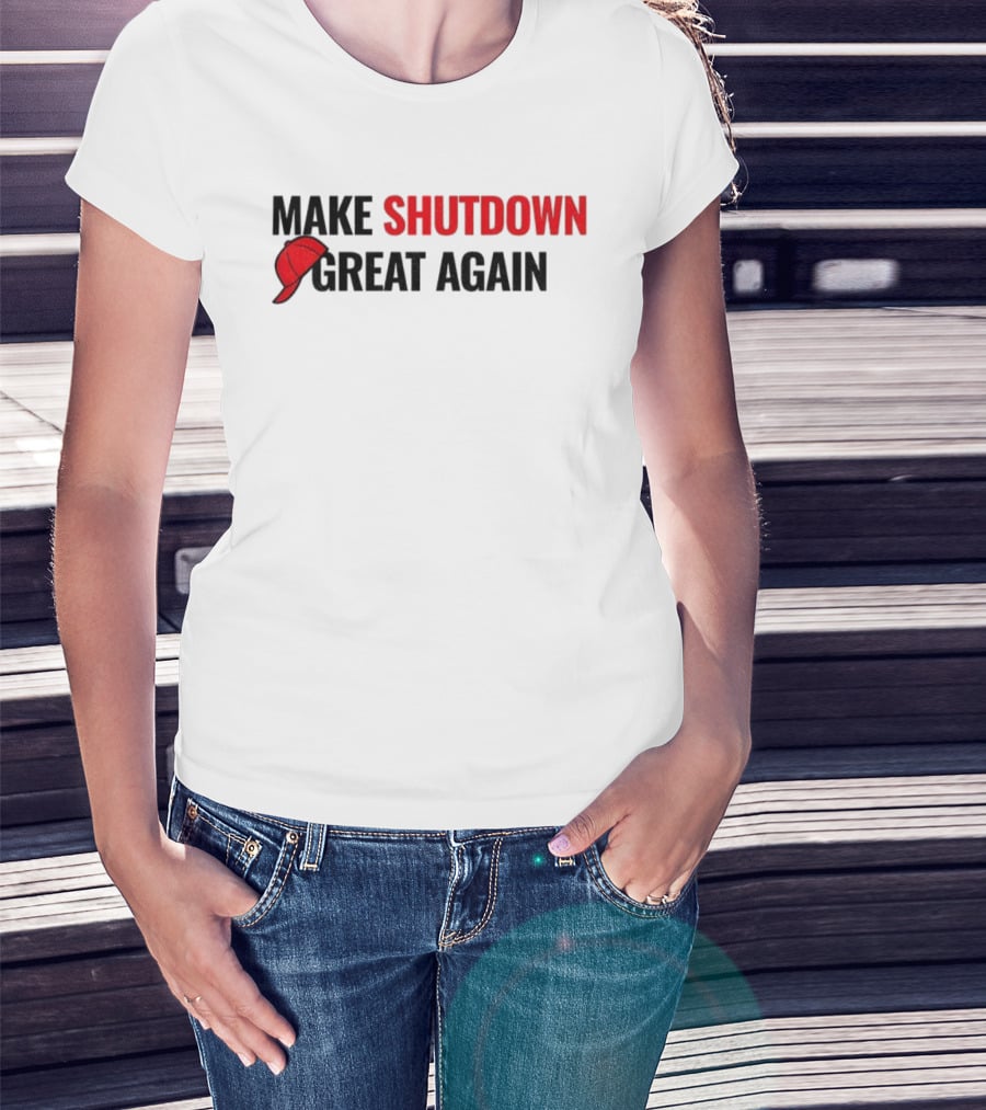 Make Shutdown Great Again Government Shutdown 2025 Red Hat T-Shirt