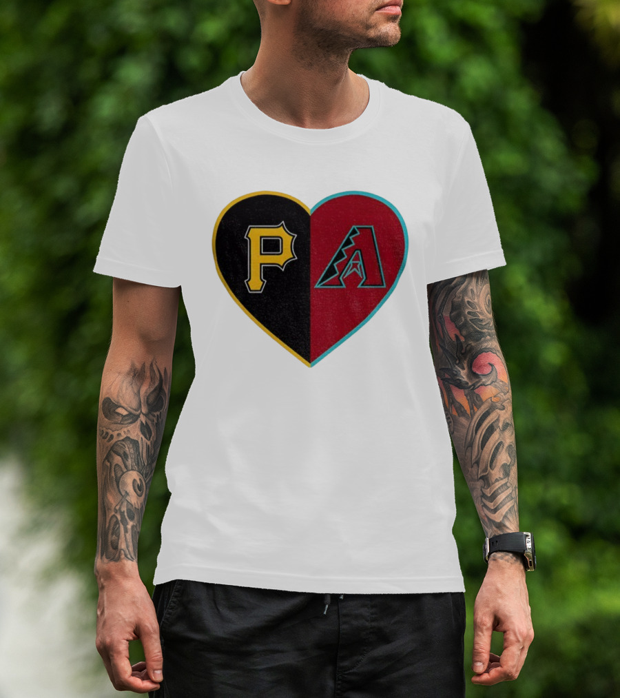 Pittsburgh Pirates Arizona Diamondbacks Split Heart Personalized T-Shirt