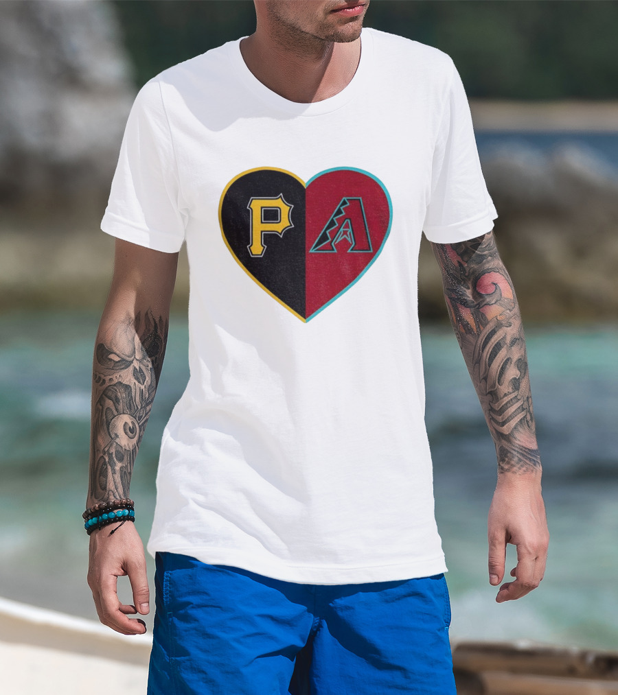 Pittsburgh Pirates Arizona Diamondbacks Split Heart Personalized T-Shirt