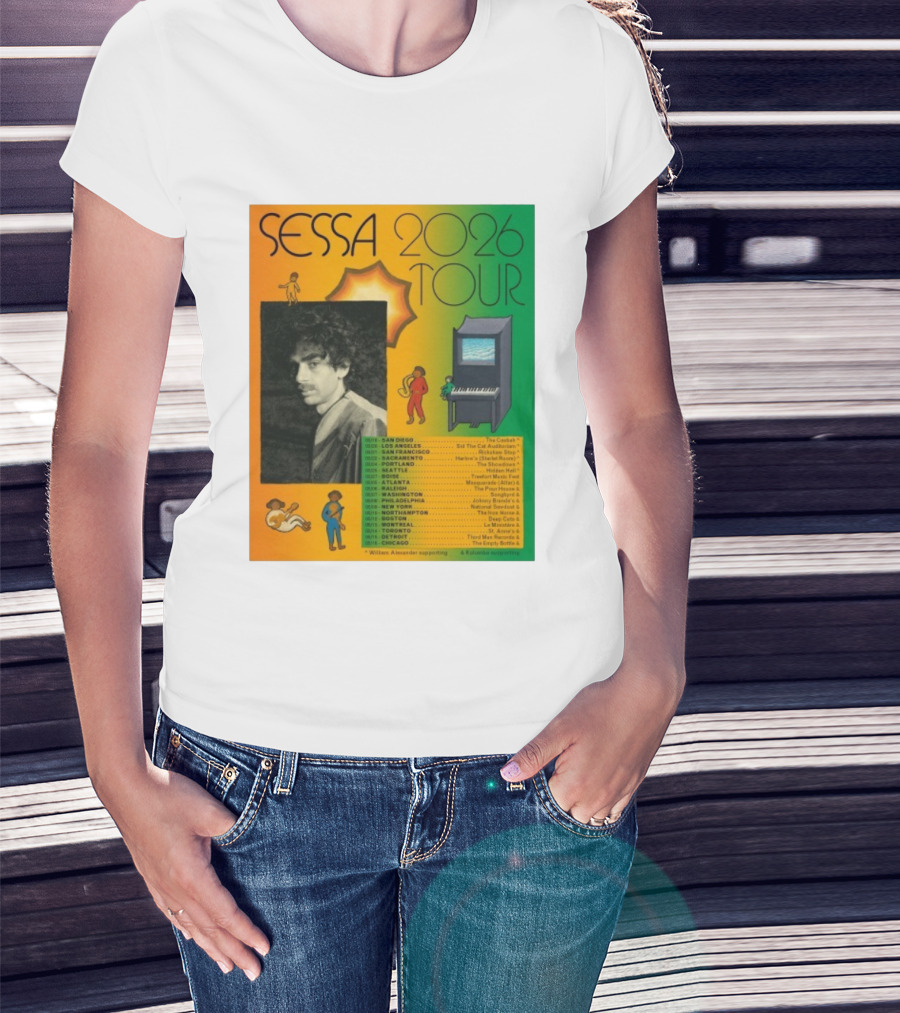 Sessa 2026 Tour USA & Canada Dates Featuring San Diego New York Montreal Chicago T-Shirt