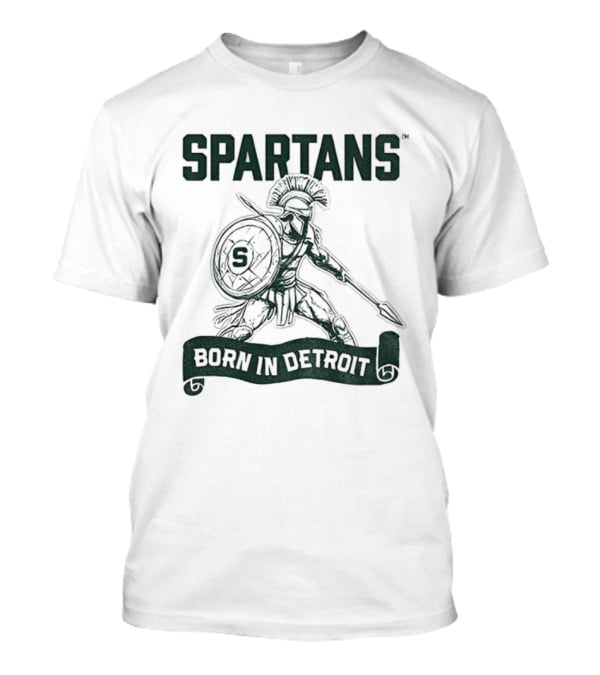 Spartans Warrior Emblem Born In Detroit T-Shirt