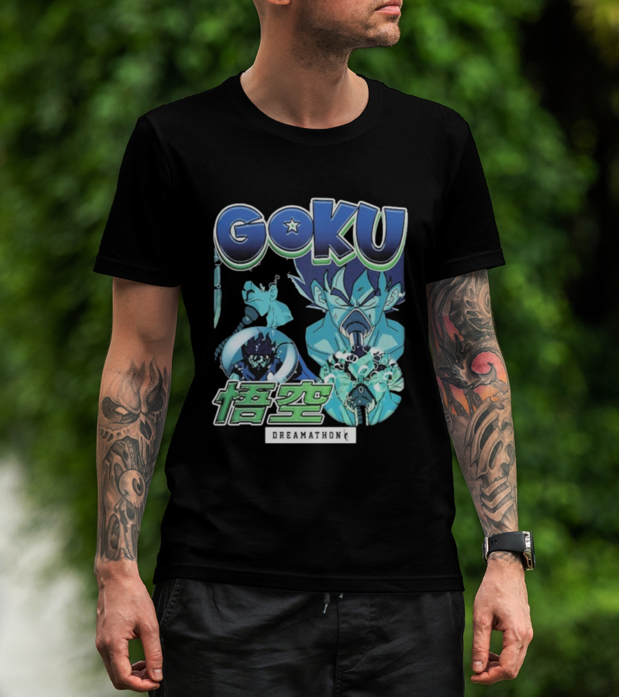 Goku Dreamathon Dragon Ball Blue Aura Kamehameha Burst T-Shirt