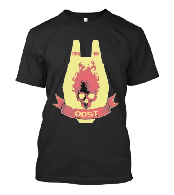 19th BN ODST Flaming Skull Emblem T-Shirt