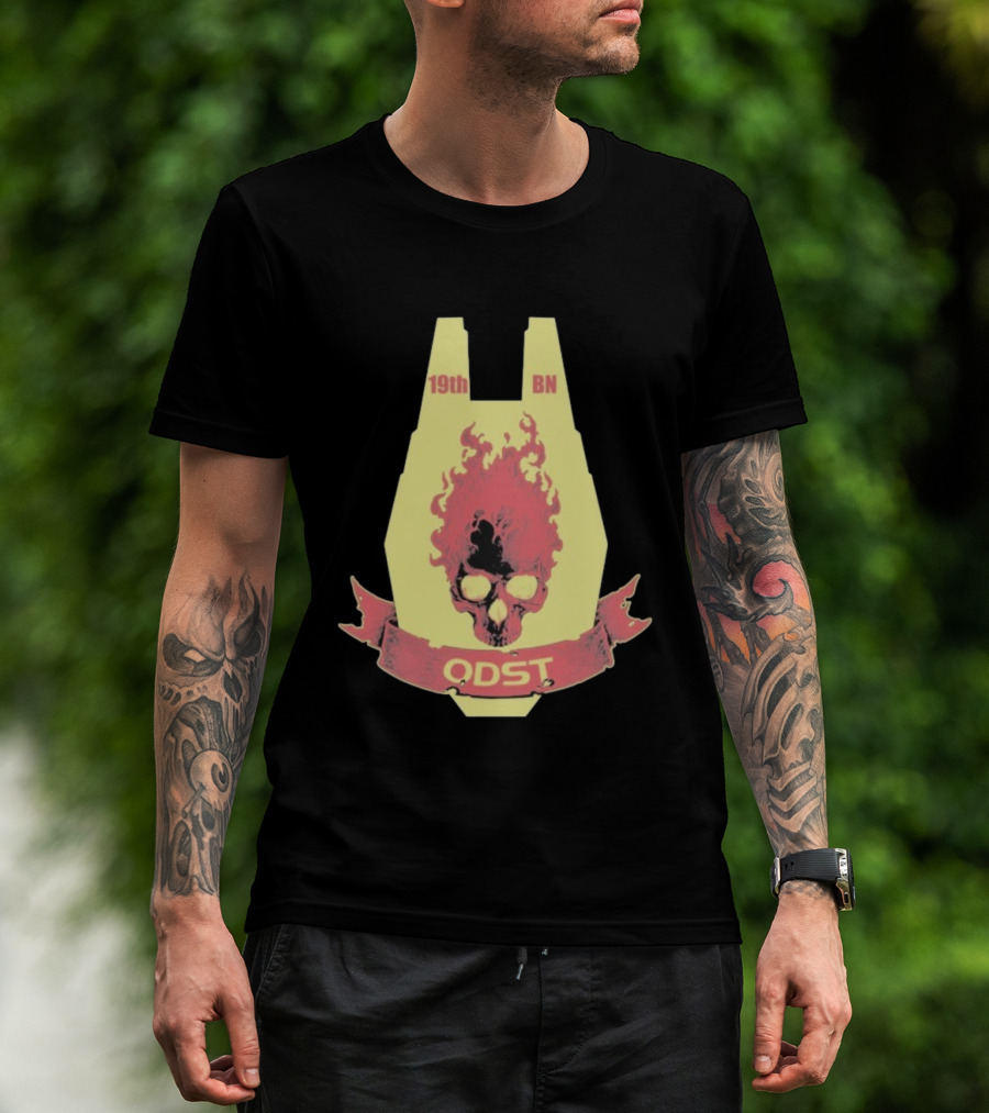 19th BN ODST Flaming Skull Emblem T-Shirt