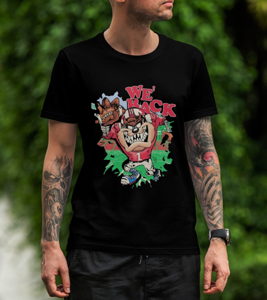 We’re Back Nebraska Cornhuskers Taz Tasmanian Devil Football Mascot T-Shirt
