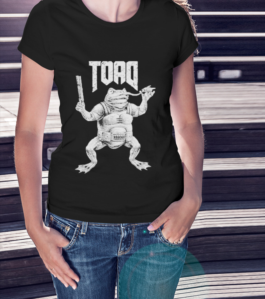 Toad Frog Warrior With Gun And Sword T-Shirt