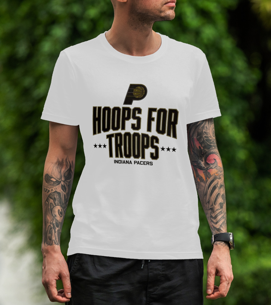 Indiana Pacers Hoops For Troops Stars Basketball T-Shirt