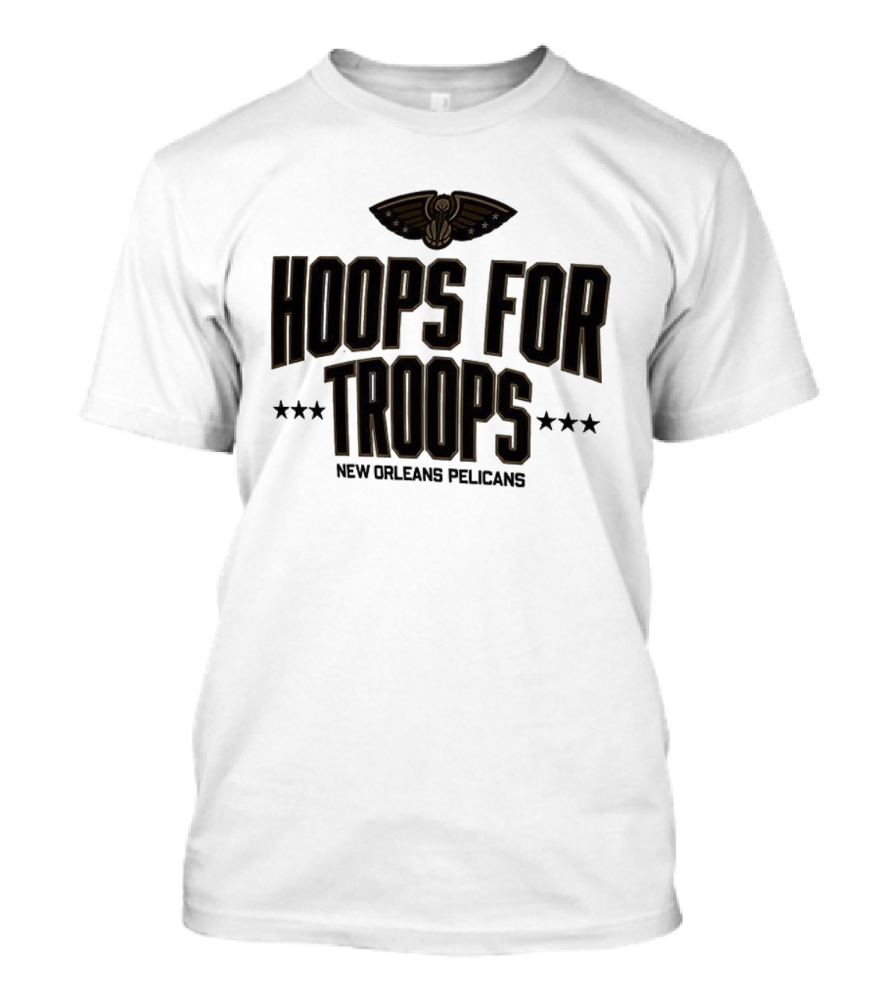 New Orleans Pelicans Hoops For Troops Basketball Team Support T-Shirt