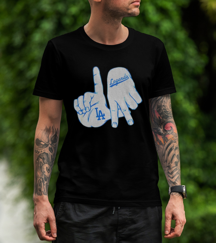 Los Angeles Dodgers Legends LA Hand Sign 2025 MLB Baseball T-Shirt