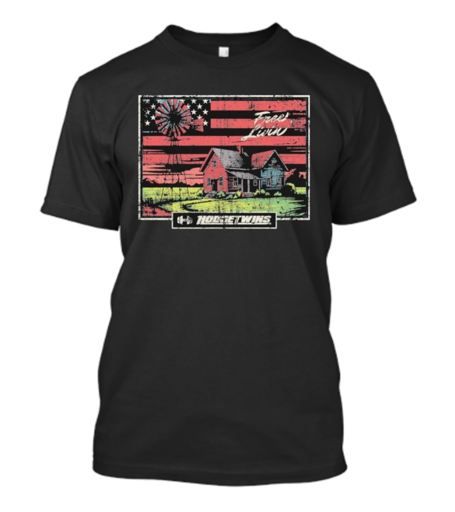 Hodgetwins Free Living American Flag T-Shirt