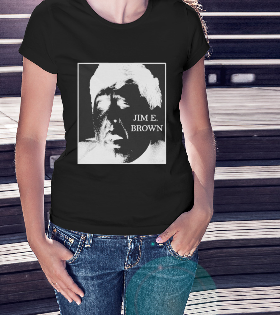 Jim E. Brown Face Monochrome High Contrast T-Shirt