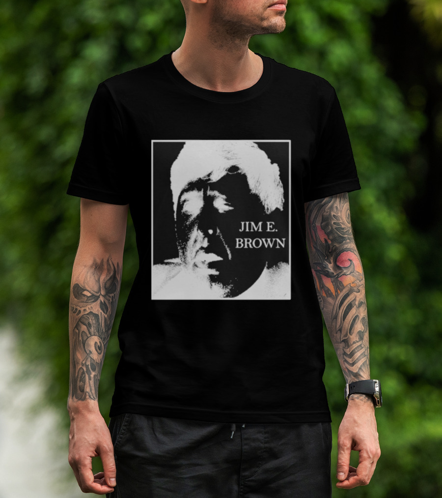 Jim E. Brown Face Monochrome High Contrast T-Shirt