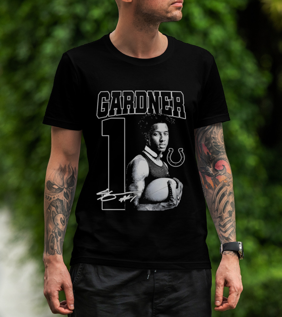 Gardner 1 Indianapolis Colts NFL Football Vintage Signature T-Shirt