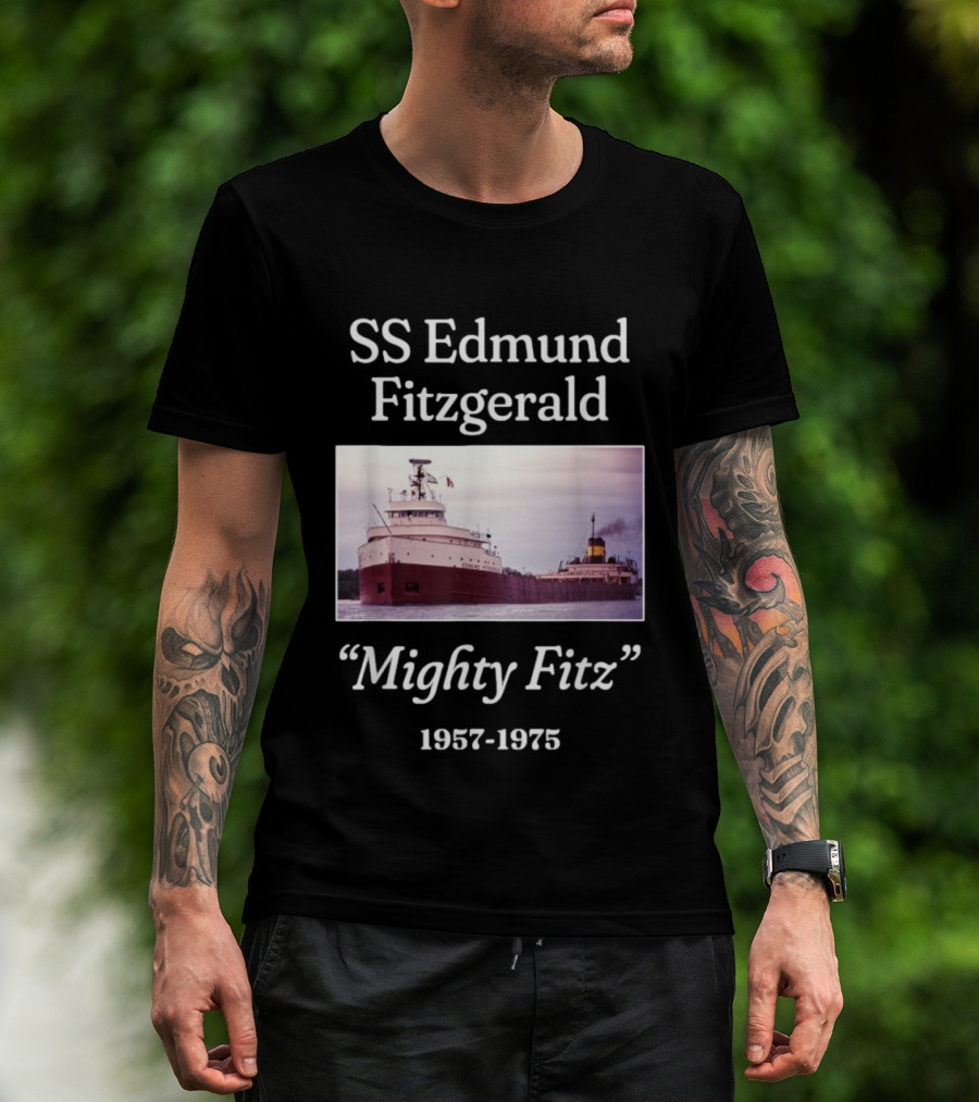 SS Edmund Fitzgerald Mighty Fitz 1957 1975 Ship Image T-Shirt