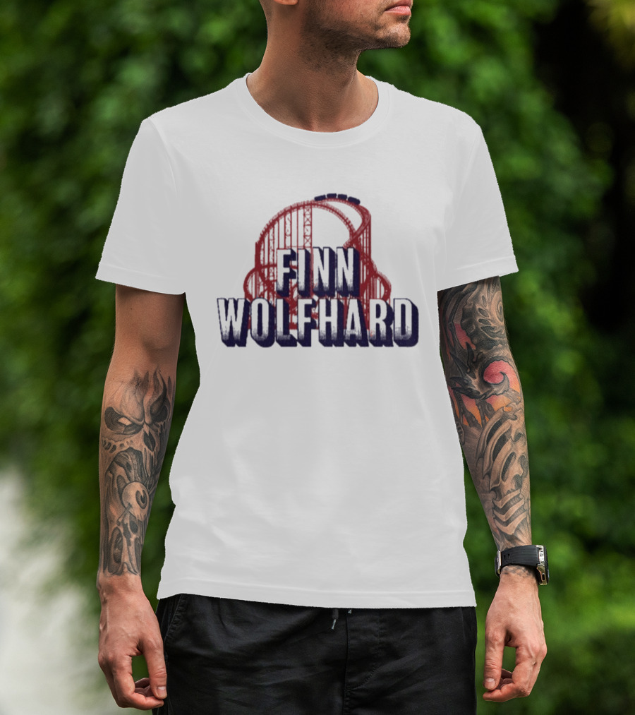 Finn Wolfhard Roller Red Blue Headphones T-Shirt