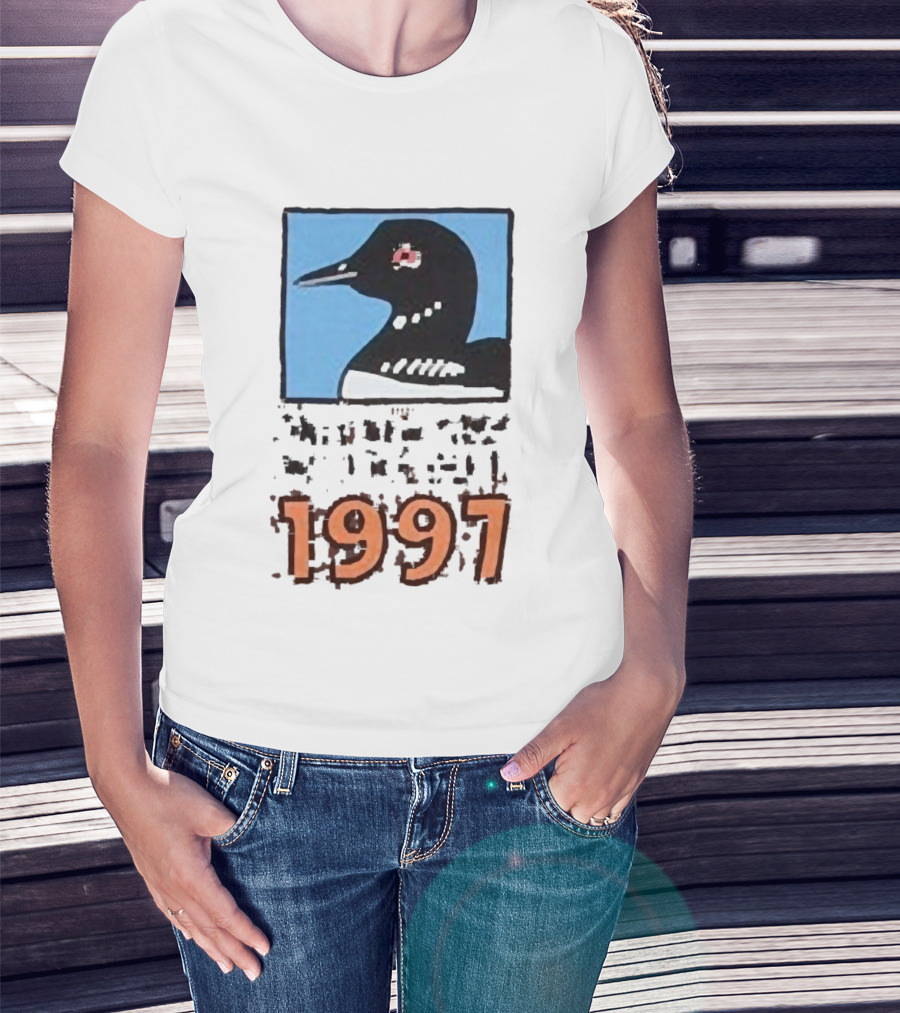 Only New York Wildlife Dept 1997 Loon Wildlife Iconic Bird Emblem T-Shirt
