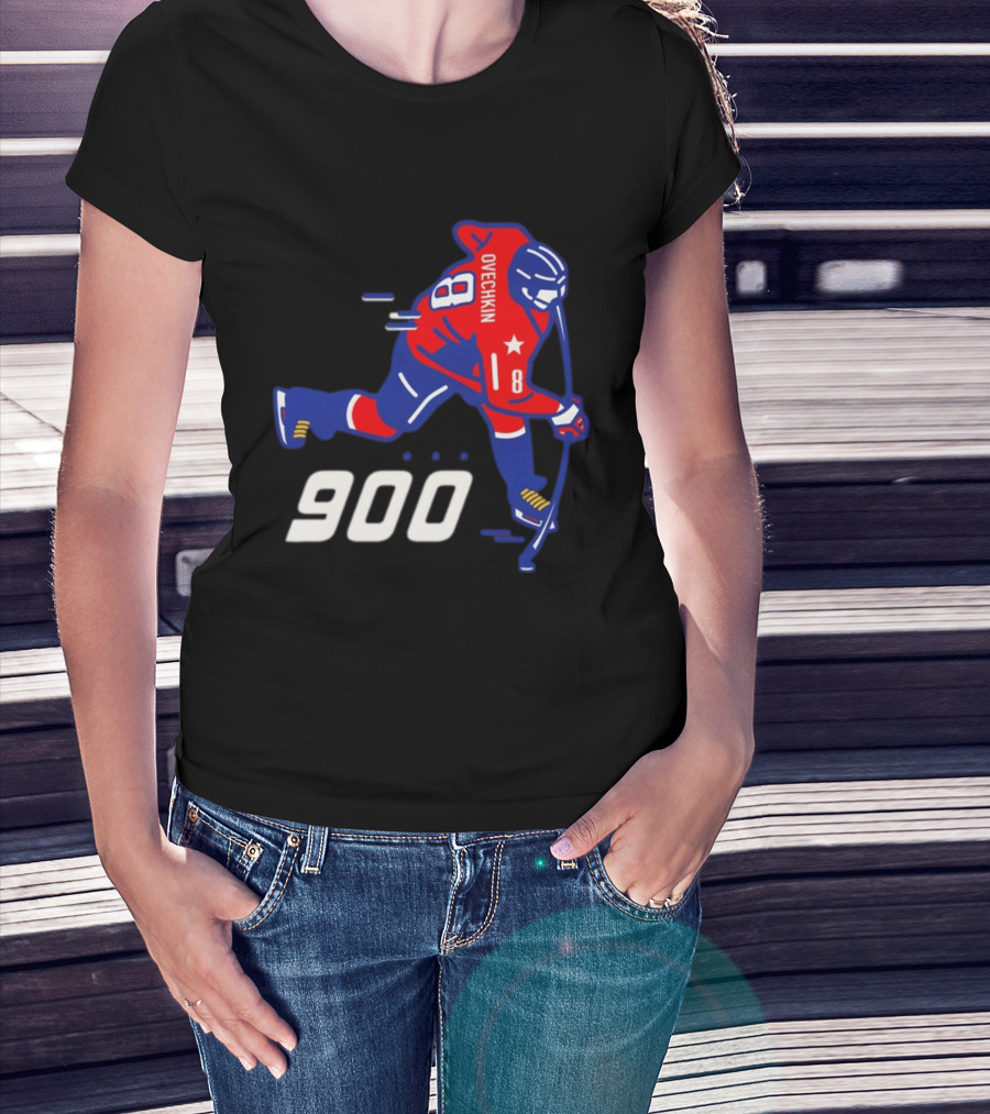 Alex Ovechkin 900 Washington Capitals NHL Hockey Player Milestone Achievement T-Shirt