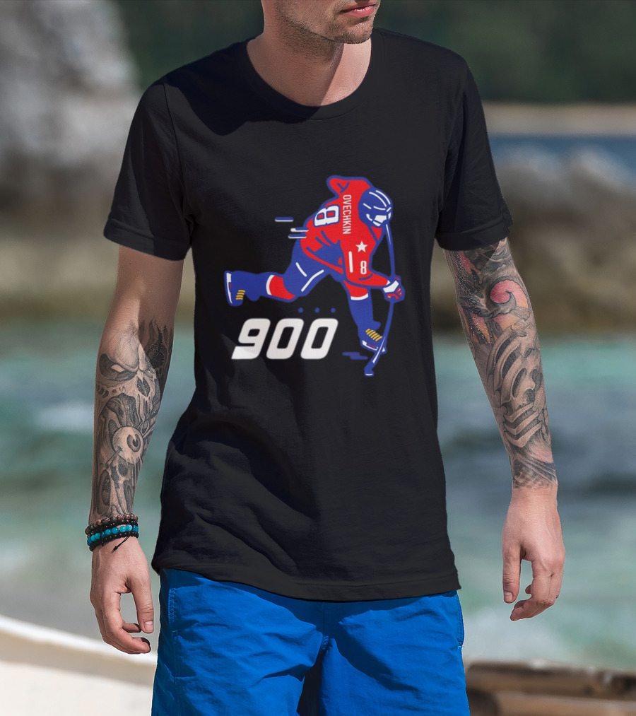 Alex Ovechkin 900 Washington Capitals NHL Hockey Player Milestone Achievement T-Shirt