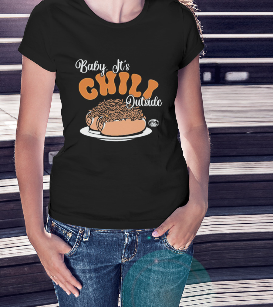 Baby It's Chili Outside Hot Dog Humor T-Shirt