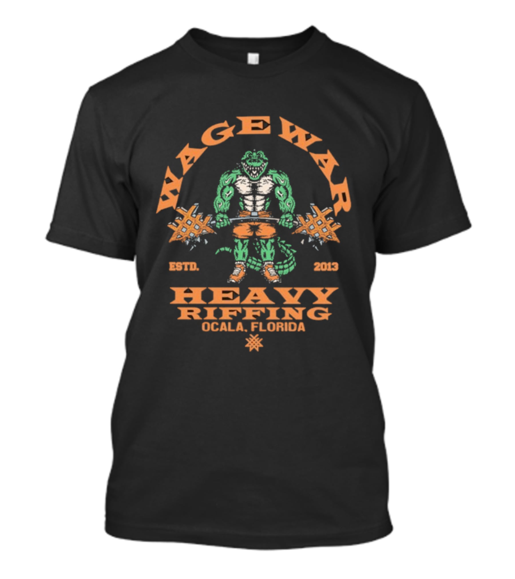 Wage War Heavy Riffing Ocala Florida Est 2013 Gator Bodybuilding Power T-Shirt
