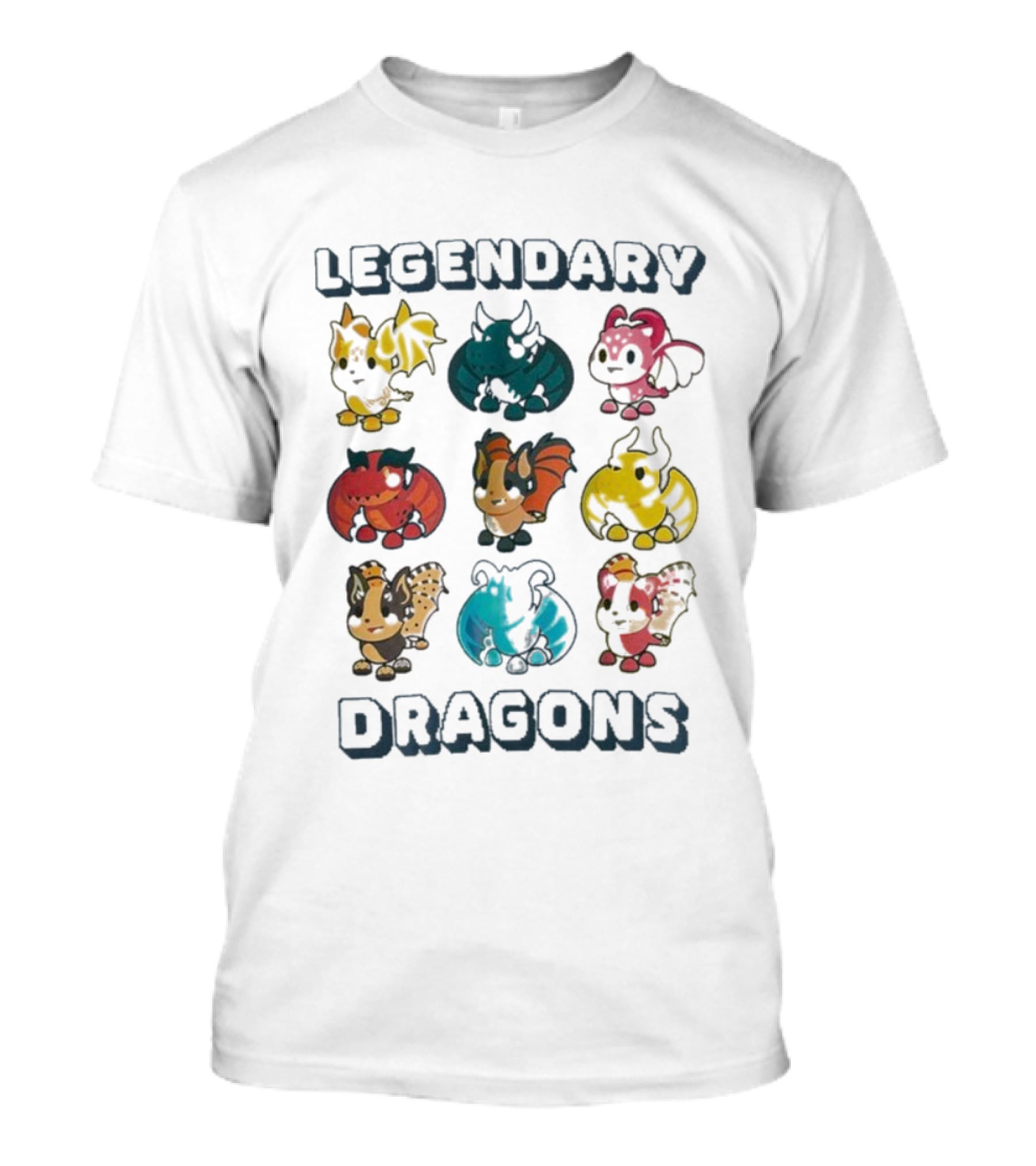 Legendary Dragons Adopt Me Colorful Characters Collection T-Shirt