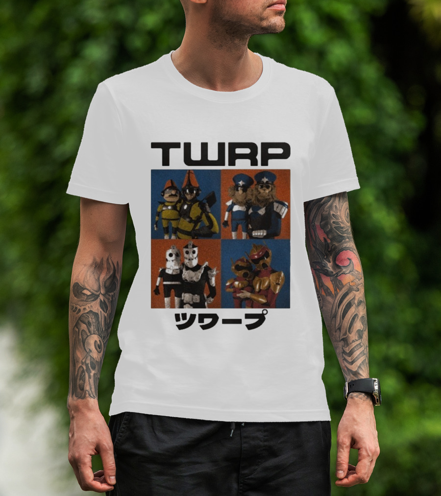 TWRP Puppet Group Characters Japanese Text T-Shirt