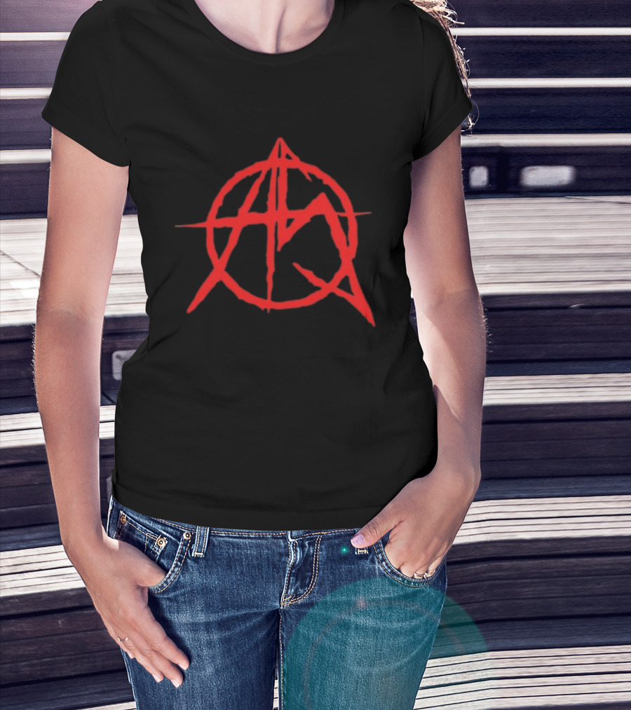 Anarchist Sanctuary Red Symbol A With Circle And Cross T-Shirt