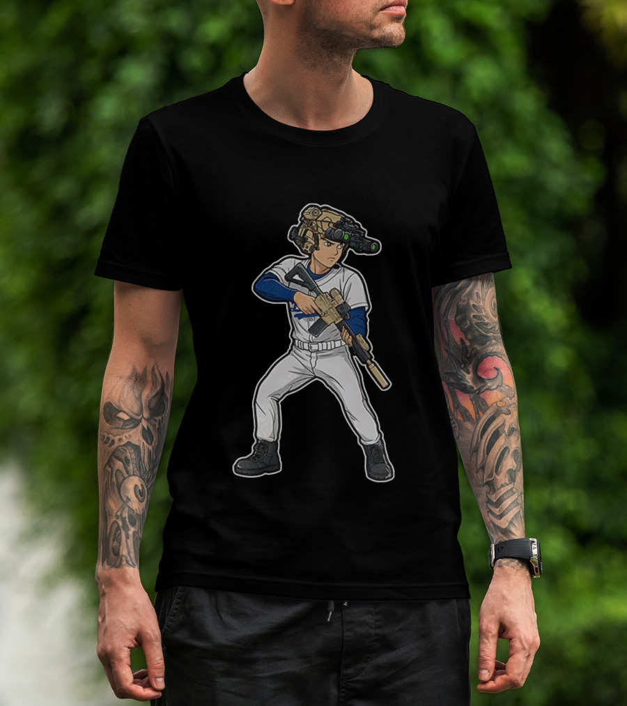 Shohei Ohtani Los Angeles Dodgers Baseball ShoTime Soldier With Tactical Gear T-Shirt